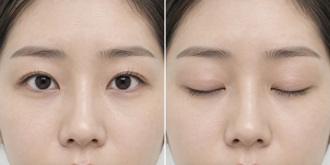 눈을 감으면 보이는 쌍꺼풀 흉터, 다시 절제하기 전에 이미지